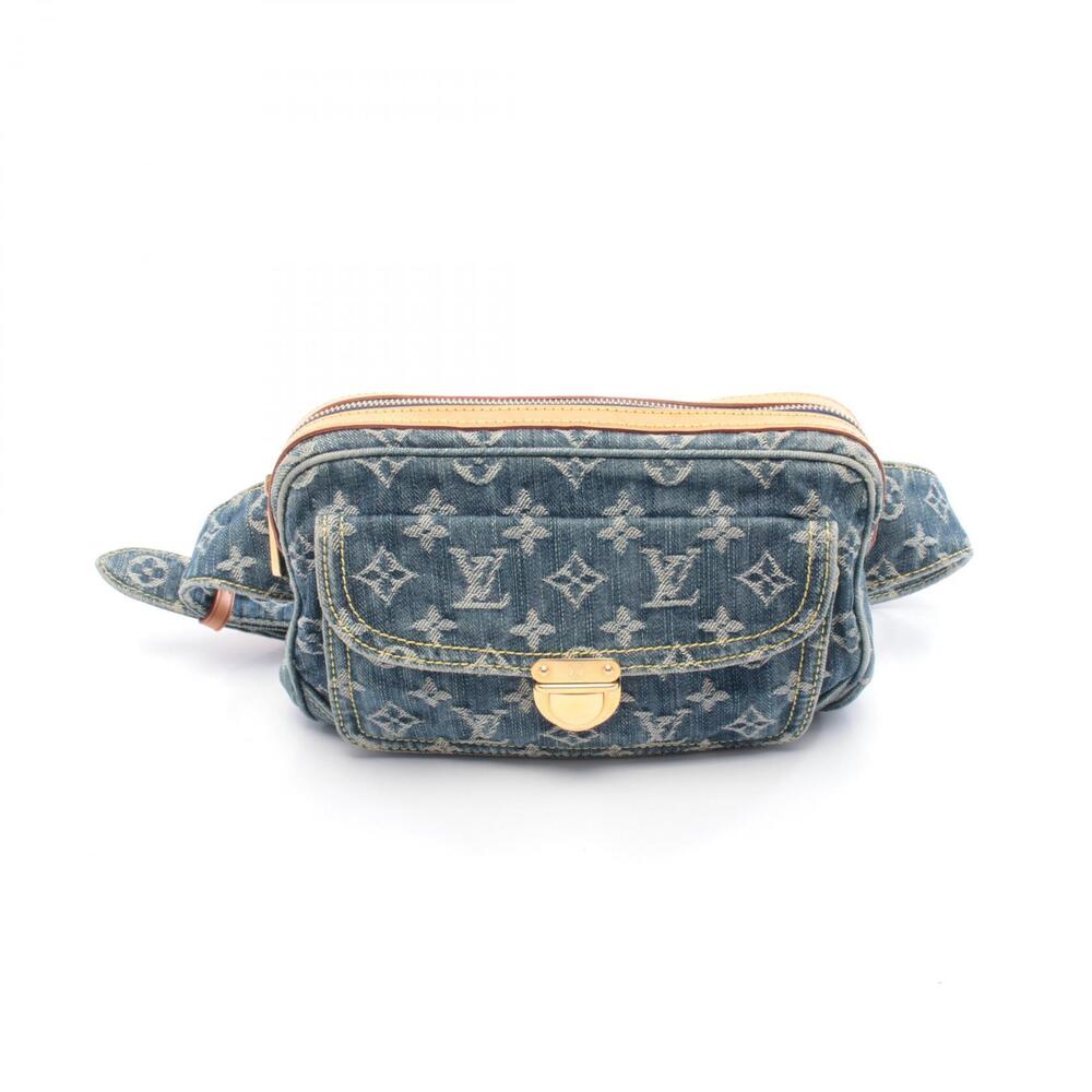 Louis Vuitton Bum Bag Waist Body Bum Crossbody Belt Denim Leather Blue